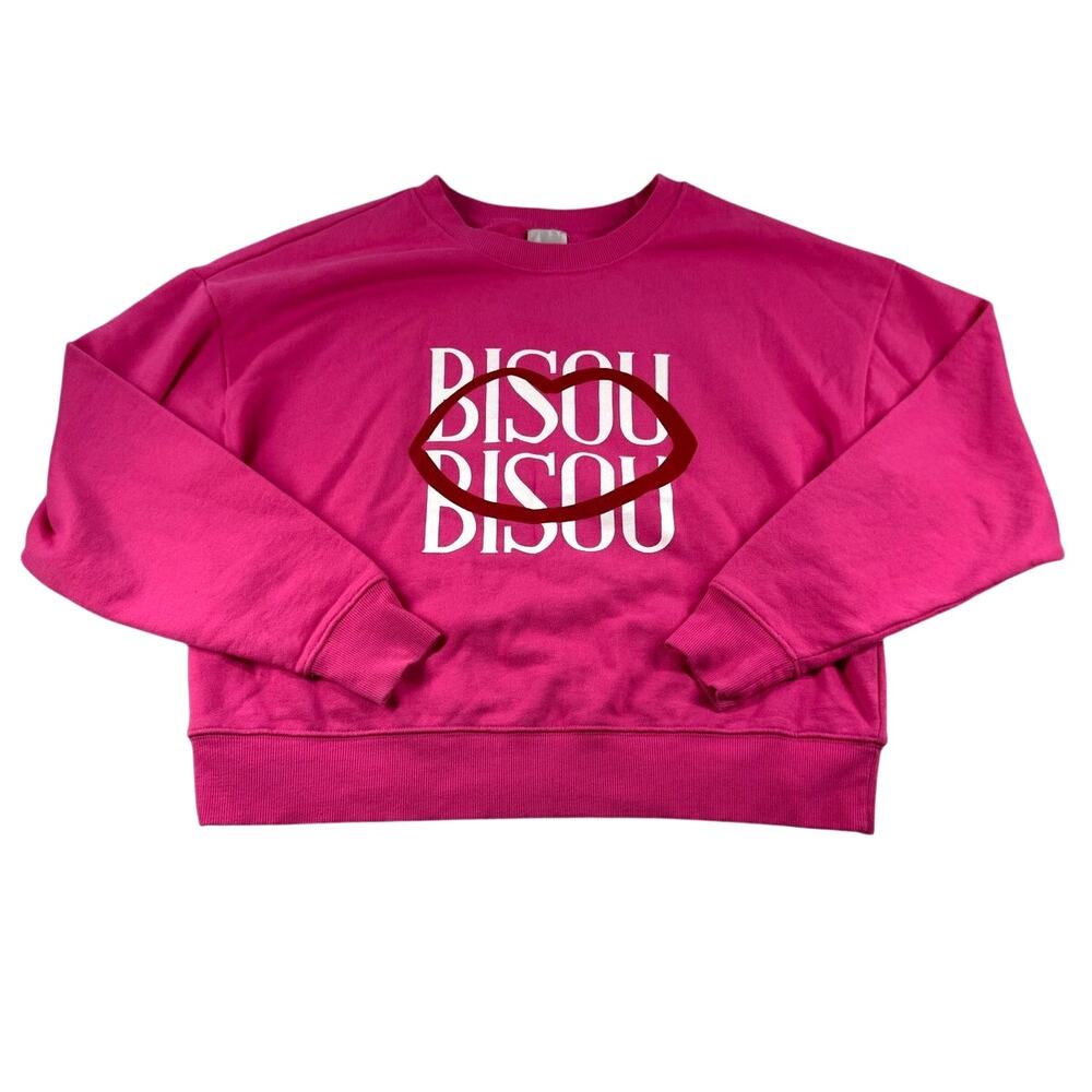 Anthropologie Maeve Jordan Nickson Bisou Bisou Sweatshirt XS Hot Pink Pullover